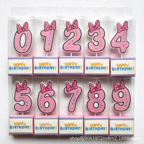 Hot Happy Birthday Number 0-9 Candles Cartoon Mickey Minnie