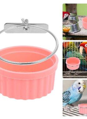 Parrot Food Bowl Pink Dog Bowls Chinchilla Feeding Tray Cat