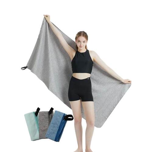 Microfiber Quick Dry Gym Towel Silver ION OdorFree Absorbent