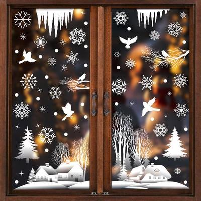 Christmas Window Snow Stickers Glass electrostatic sticker