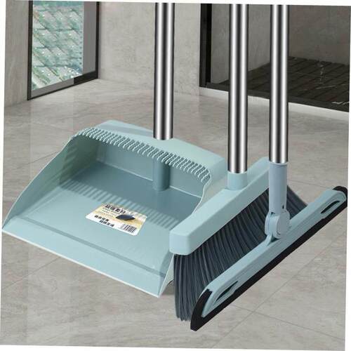 Broom and dustpan set with soft brush broom and dustpan set