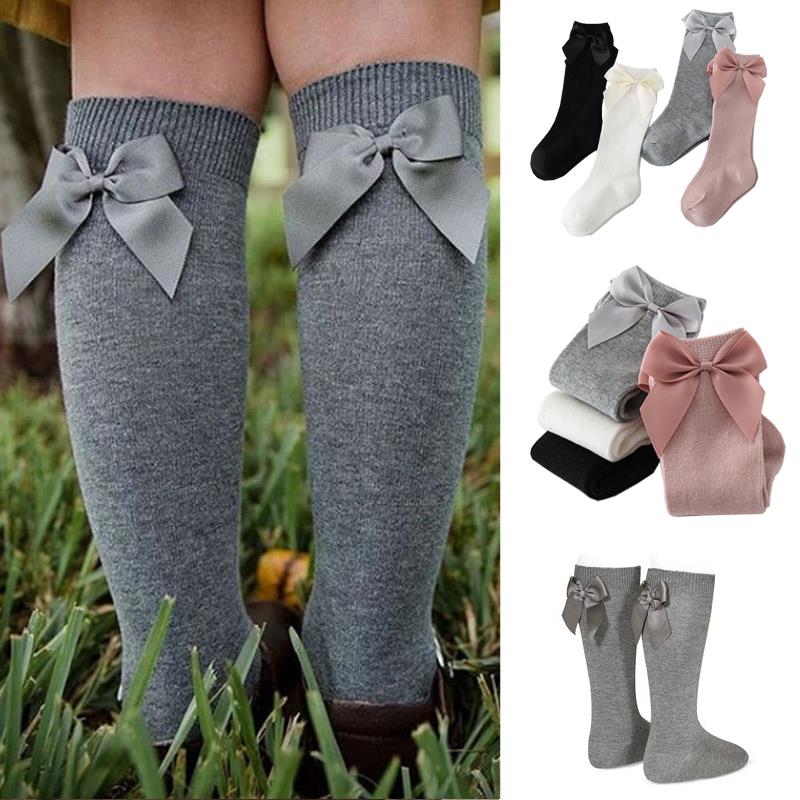 2021 Baby Girls Socks New Toddlers Girl Big Bow Knee High0
