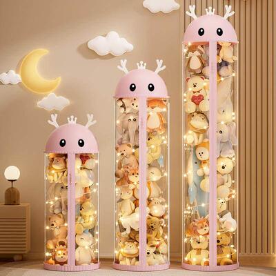 Doll Storage Barrel Zipper Soft Toy Storage Barrel Doll Stor