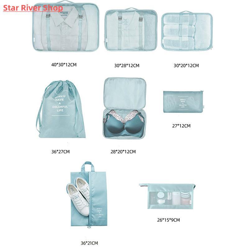 8pcs Set Travel Organizer Storage Bags Suitcase Packing Set