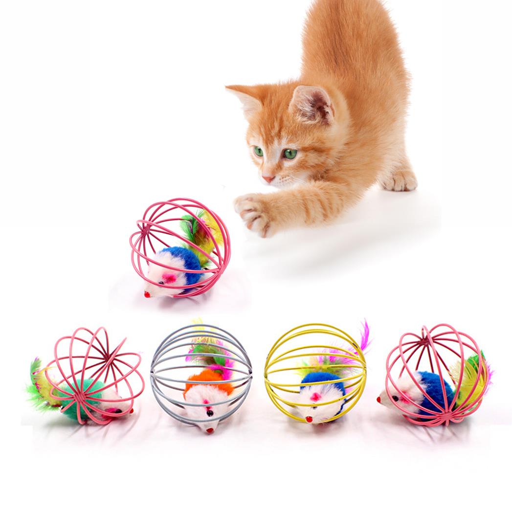 1pc Cat Toy Stick Feather Wand With Bell Mouse Cage Toys Pla