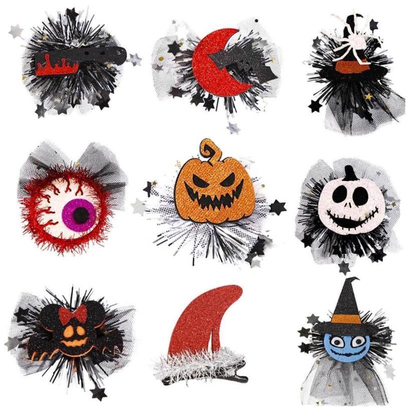 Halloween hairpin Childrens spider pumpkin web edge cli