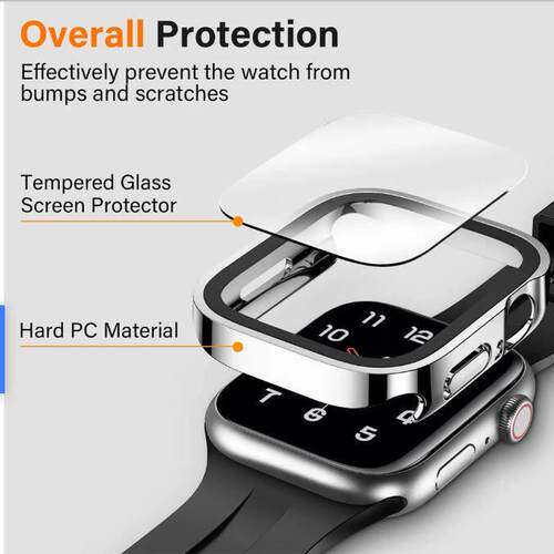 Glass+Cover适用于Apple Watch case iWatch series 7 8 SE 6 5 4