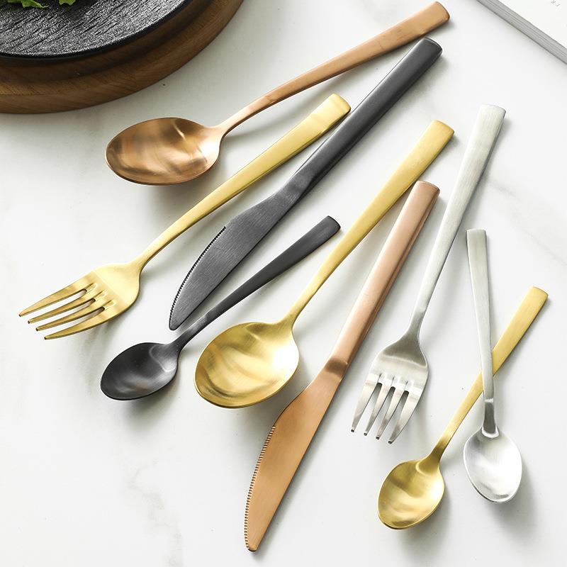 4-piece set of golden tableware knife, fork, spoon factory