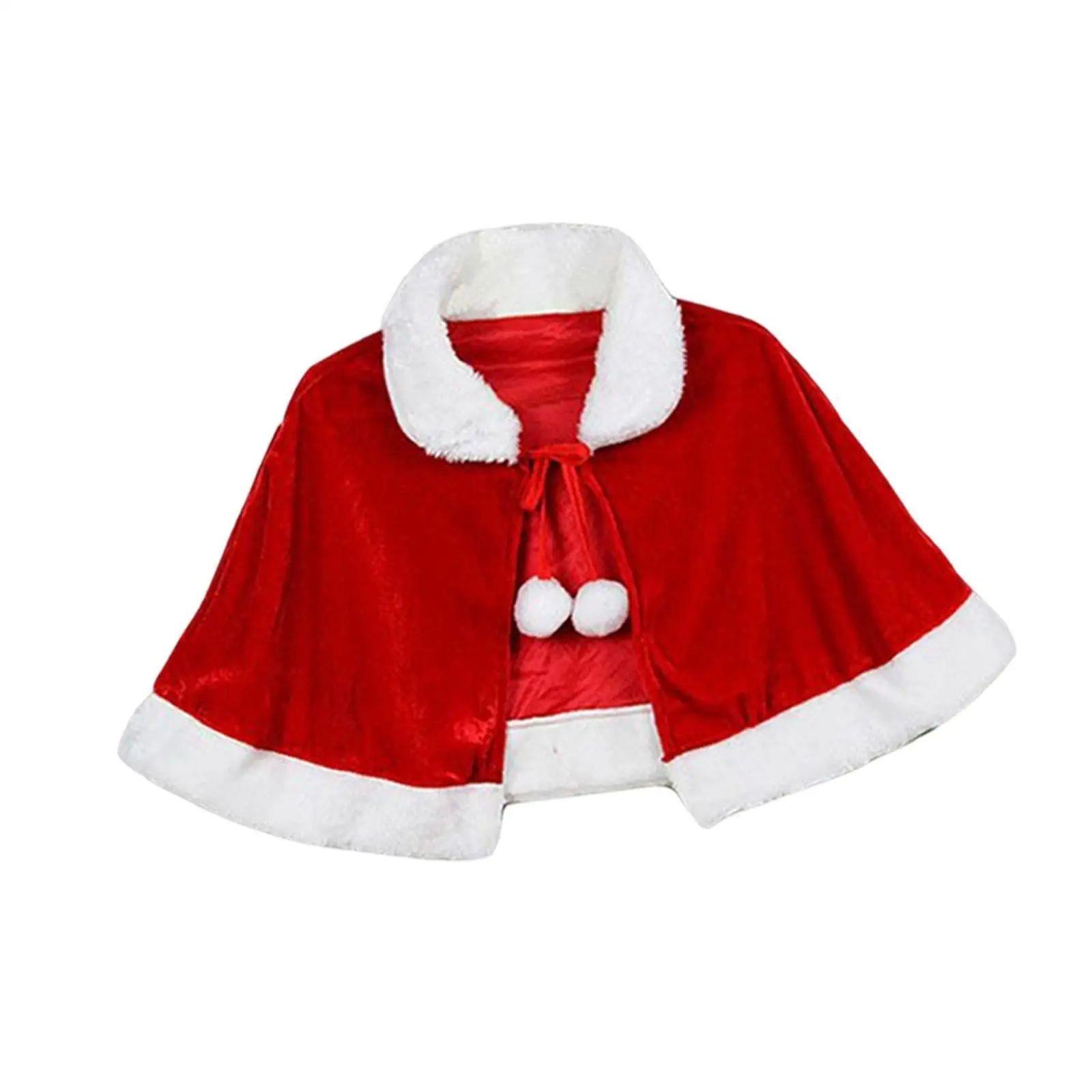 New Year Winter Red Velvet Cape Cloak Christmas Women Girl S