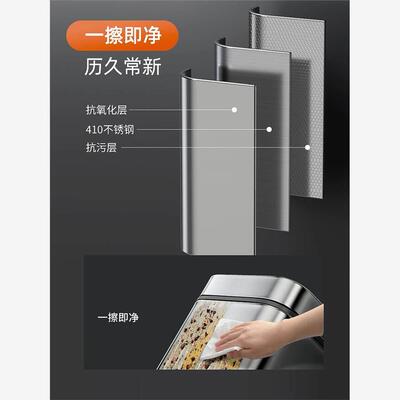 Stainless steel trash can kitchen large deodorant refuse bin