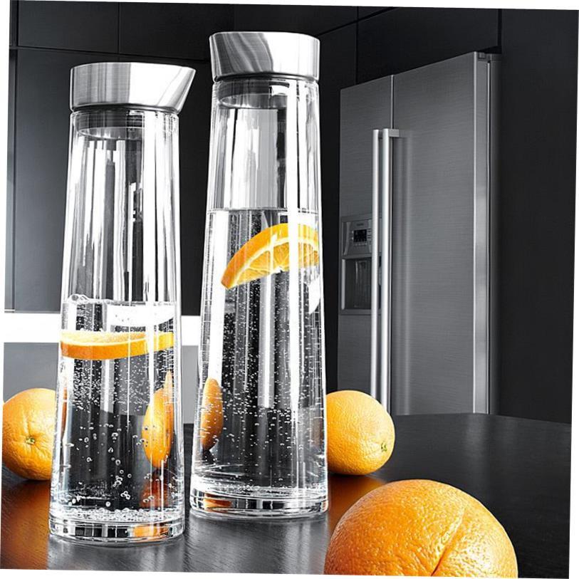 1L/1.5L Thickened Glass Water Bottle With Stainless Steel Li
