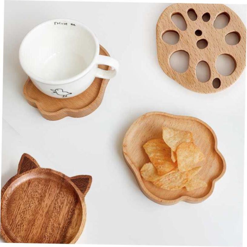 Wooden Tray Sauce Plate Food Snack Dessert Tea Dish Plate