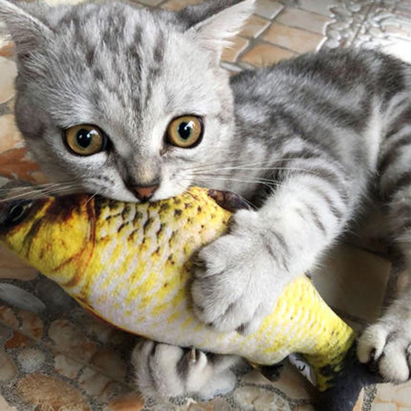 20cm Cat Favor Fish Toy Stuffed Fish Shape Cat Scratch Board