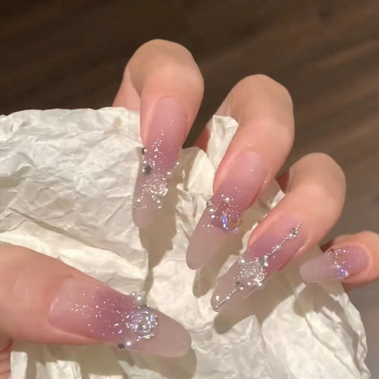 纯手工美甲穿戴甲超仙超