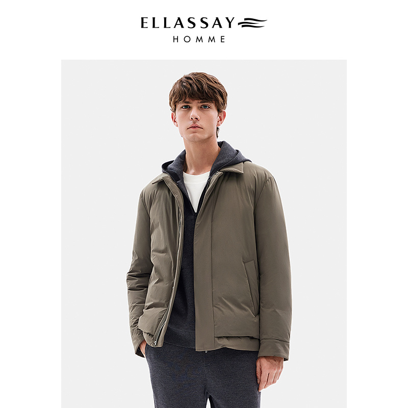ELLASSAY歌力思男装新款鹅绒服大衣羽绒服保暖外套EME354L00700