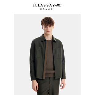 ELLASSAY歌力思男装进口羊毛混纺纱线休闲行政夹克EME344T03900