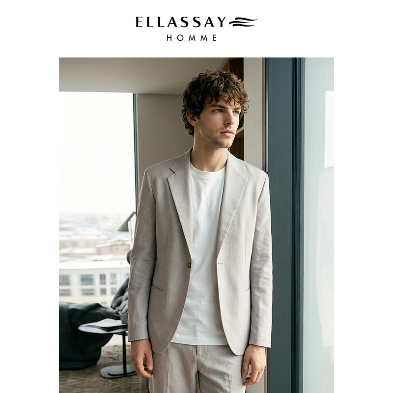 ELLASSAY歌力思男装26年春夏亚麻凉感抗皱西装外套EME372T04000