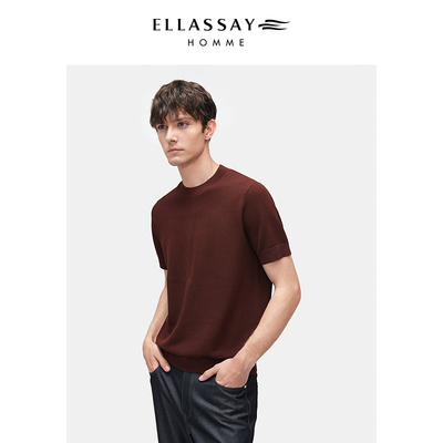 ELLASSAY歌力思男装25年凉感圆领挺括老钱风针织T恤EME363M00100