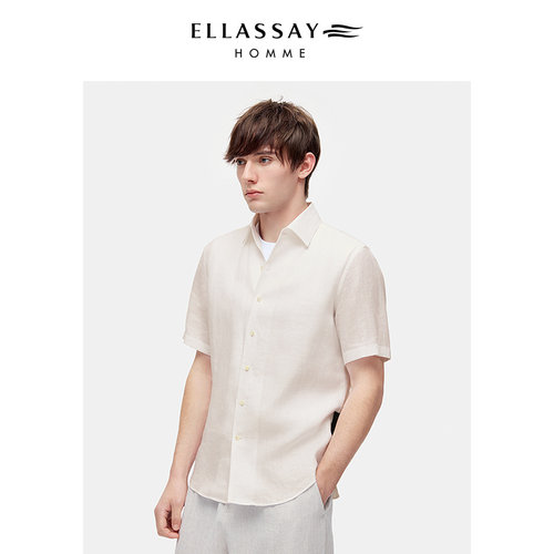 ELLASSAY歌力思男装26春夏环保麻翻领短袖衬衫EME372C01300