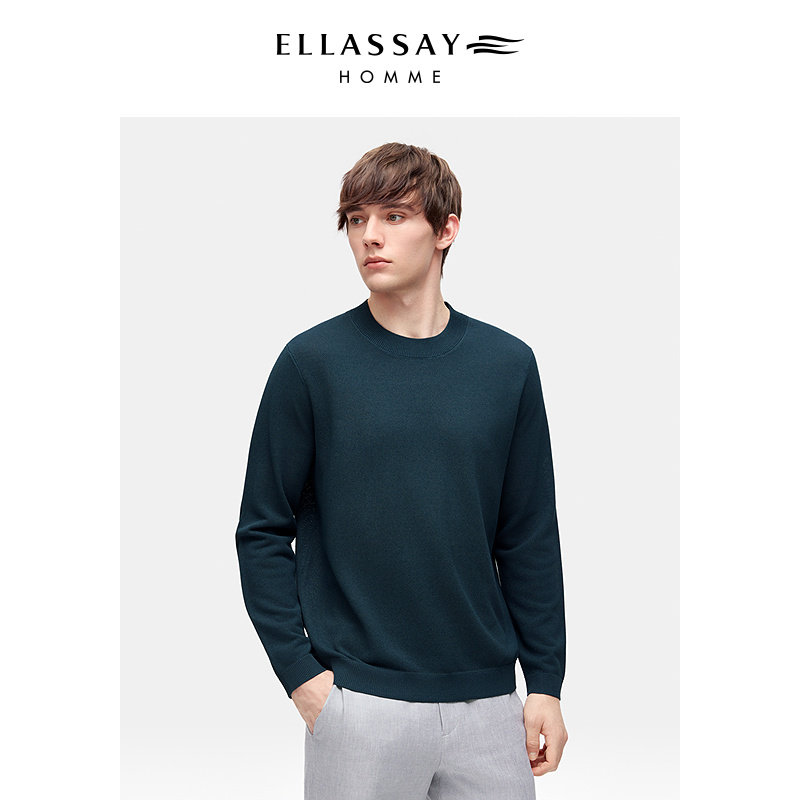 ELLASSAY歌力思男装秋冬新款强捻棉混纺舒适毛衫男EME371M03800