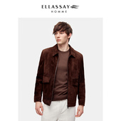 ELLASSAY歌力思男装 25年冬法国进口羊皮羽绒填充夹克EME364X01900