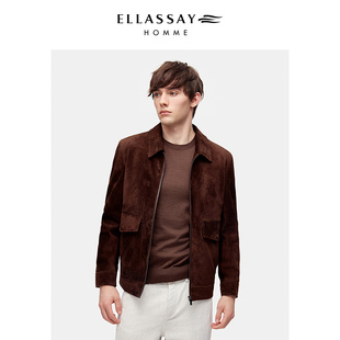 ELLASSAY歌力思男装 25年冬法国进口羊皮羽绒填充夹克EME364X01900