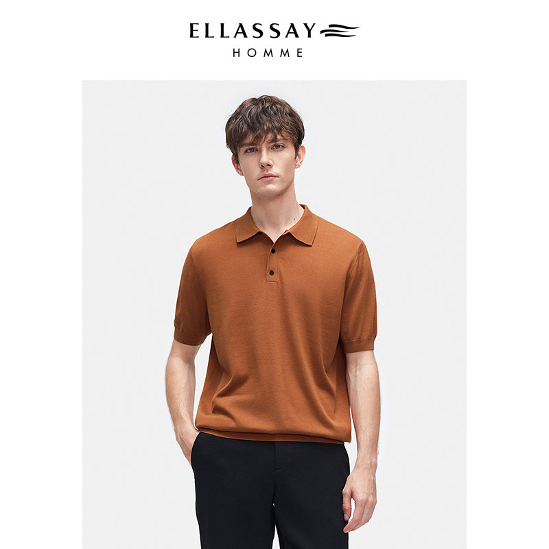 ELLASSAY歌力思男装26年桑蚕丝凉感短袖翻领POLO衫EME363M00700