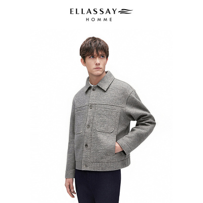 ELLASSAY歌力思男装25年新款羊毛混纺零压舒适外套EME371W03700