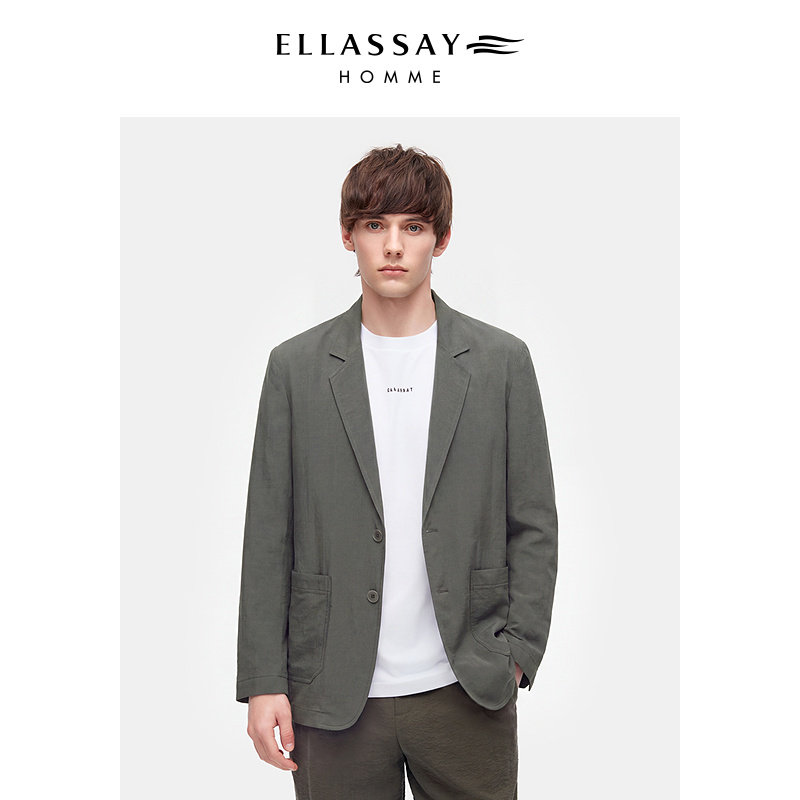 ELLASSAY歌力思男装26年羊毛桑蚕丝透气夏日西装外套EME365T04000