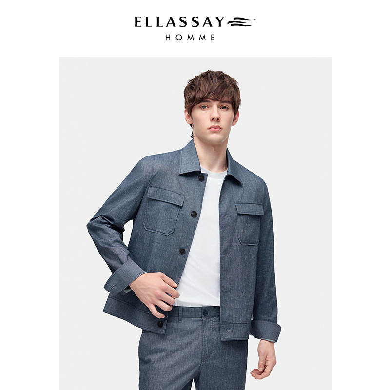 ELLASSAY歌力思男装26年新款亚麻混纺柔软短夹克外套EME371W01400