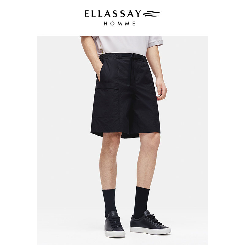 ELLASSAY歌力思男装26春款长绒棉户外机能休闲短裤EME371K07600