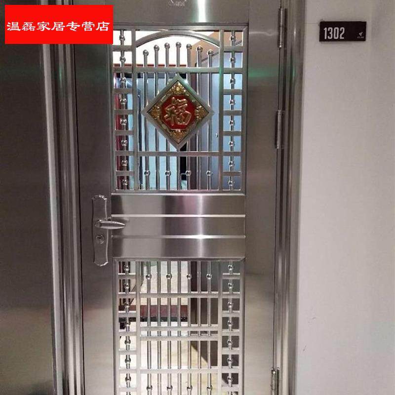 304不锈钢防盗门家用大门入户门门通不风子母门锈钢门中进户单门