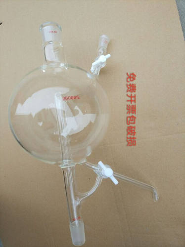 玻璃溶剂蒸馏头双四氟节门溶剂蒸馏头250/500/1000/2000/5000ml25