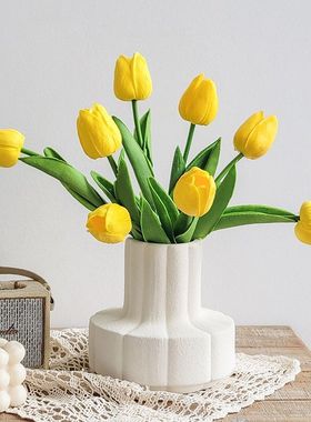 郁金香仿真花桌面装饰品插花摆件