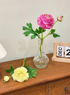 ins山茶花露莲仿真花摆件田园家居装饰花卉餐桌摆放假花拍照道具