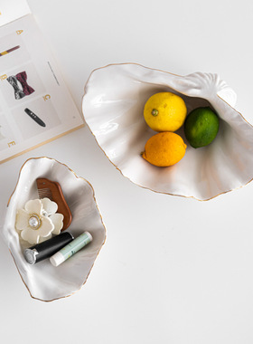 贝壳待客糖果盘家居桌面装饰摆件