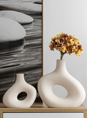 素烧陶瓷花瓶水培插花器装饰摆件