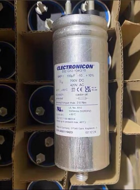 ELECTRONICON E62.G12-104G10 100UF 420VAC 700vdc 薄膜电容器