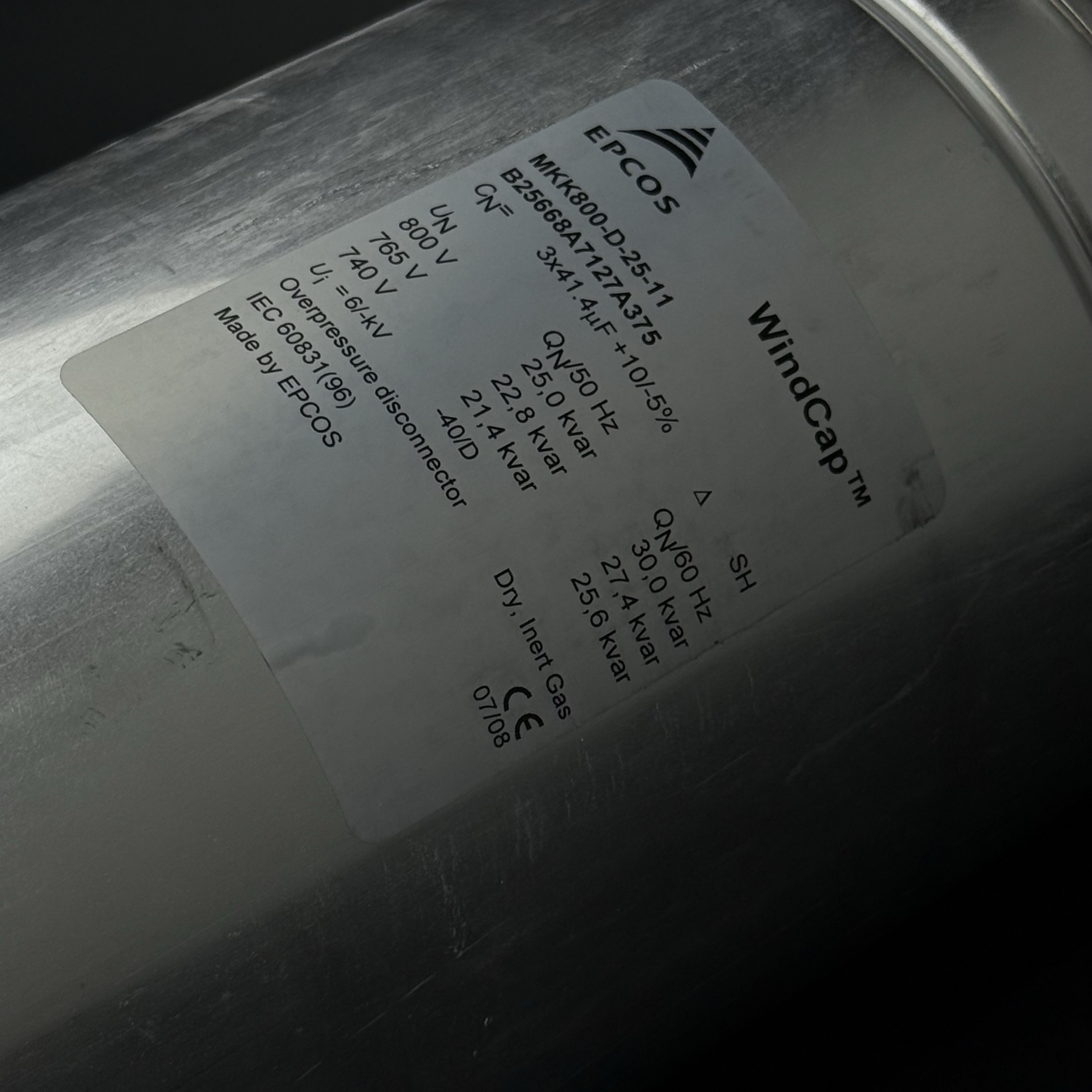 B25668A7127A375 MKK800-D-25-11 800V25kvar 爱普科斯 EPCOS电容