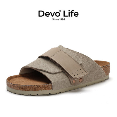 Devo夏季软木底男女一字拖