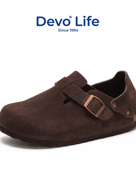 Devo Life软木鞋休闲鞋复古时尚单鞋舒适情侣秋冬女鞋一脚蹬56144