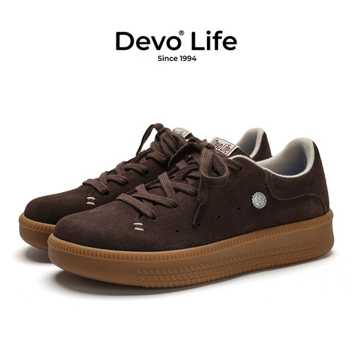Devo/的沃女款复古软木板鞋