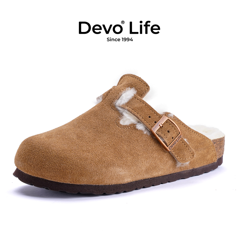 羊毛软木拖鞋DevoLife复古冬季