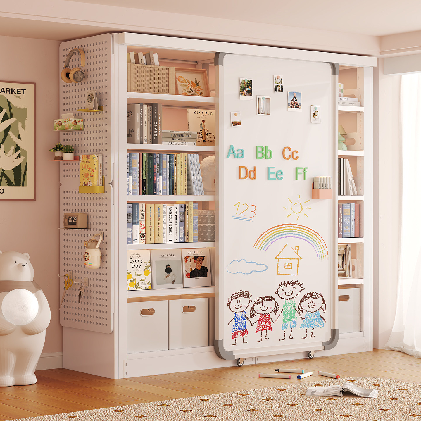 【无醛可磁吸】钢制书架白板门