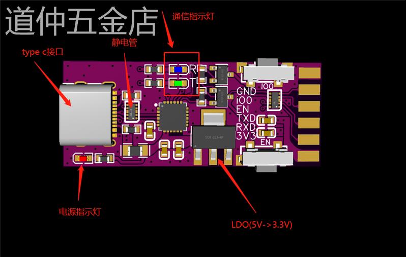 ESP32ESP8266下载器高速烧录模块一键自动下载CH9102USB转串口TTL