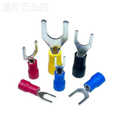 冷压U型Y接线端子sv1.25-3.22-3.73.5-45.5-6S8-5预绝缘叉形
