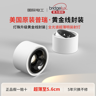 超薄明装射灯可调角度小山丘光效防眩客厅家用天花灯圆形无主灯