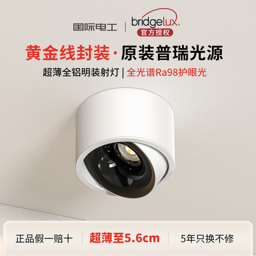 明装筒灯圆形走廊灯家用射灯吸顶