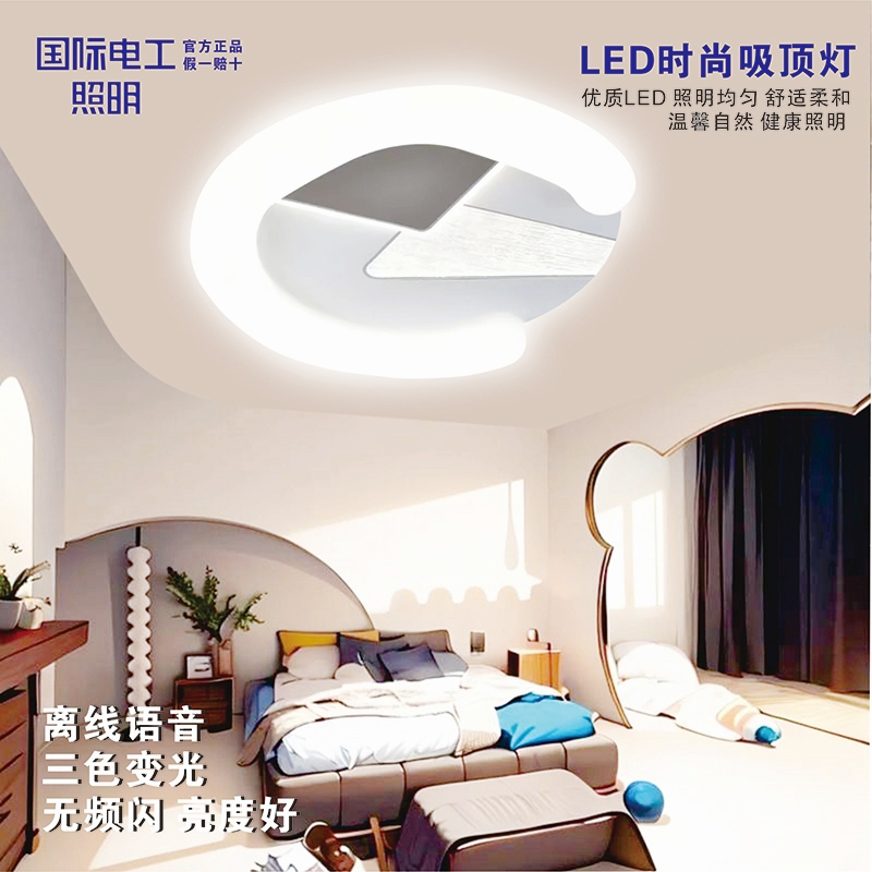 国际电工LED吸顶灯大圈卧室顶灯