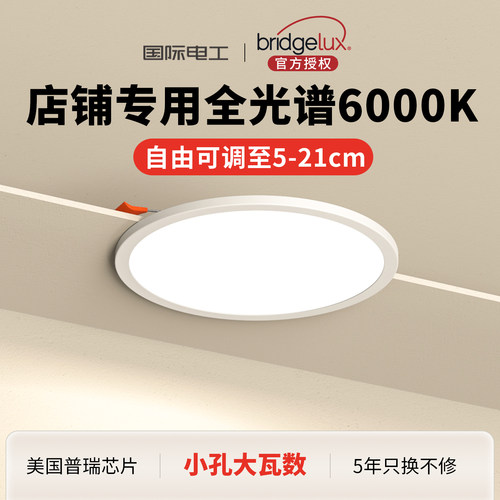 超薄可调自由开孔全光谱筒灯